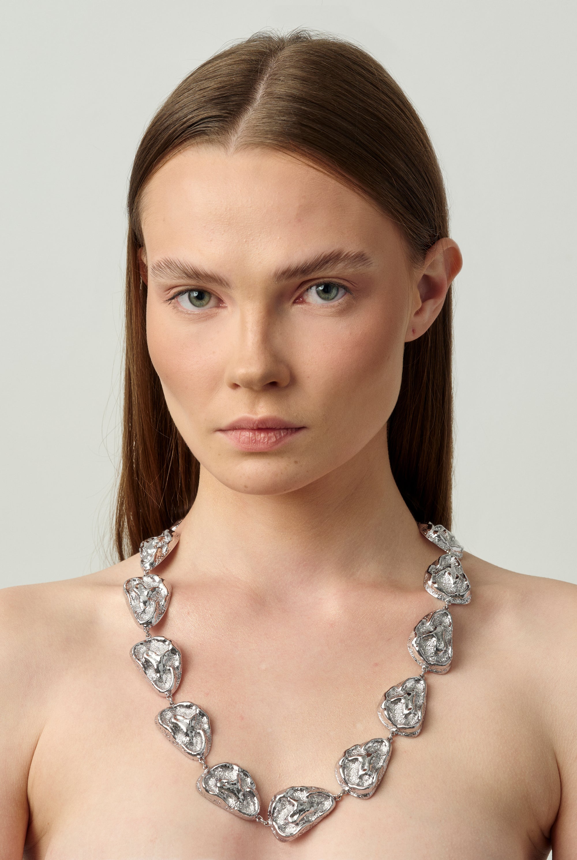 01 Gala Twist Long Necklace Silver