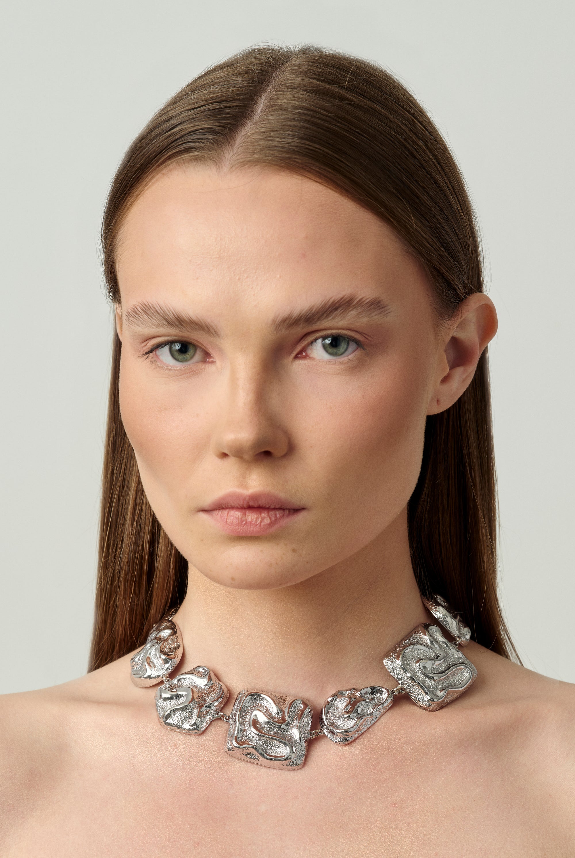 05 Gala Pulse Short Necklace Silver