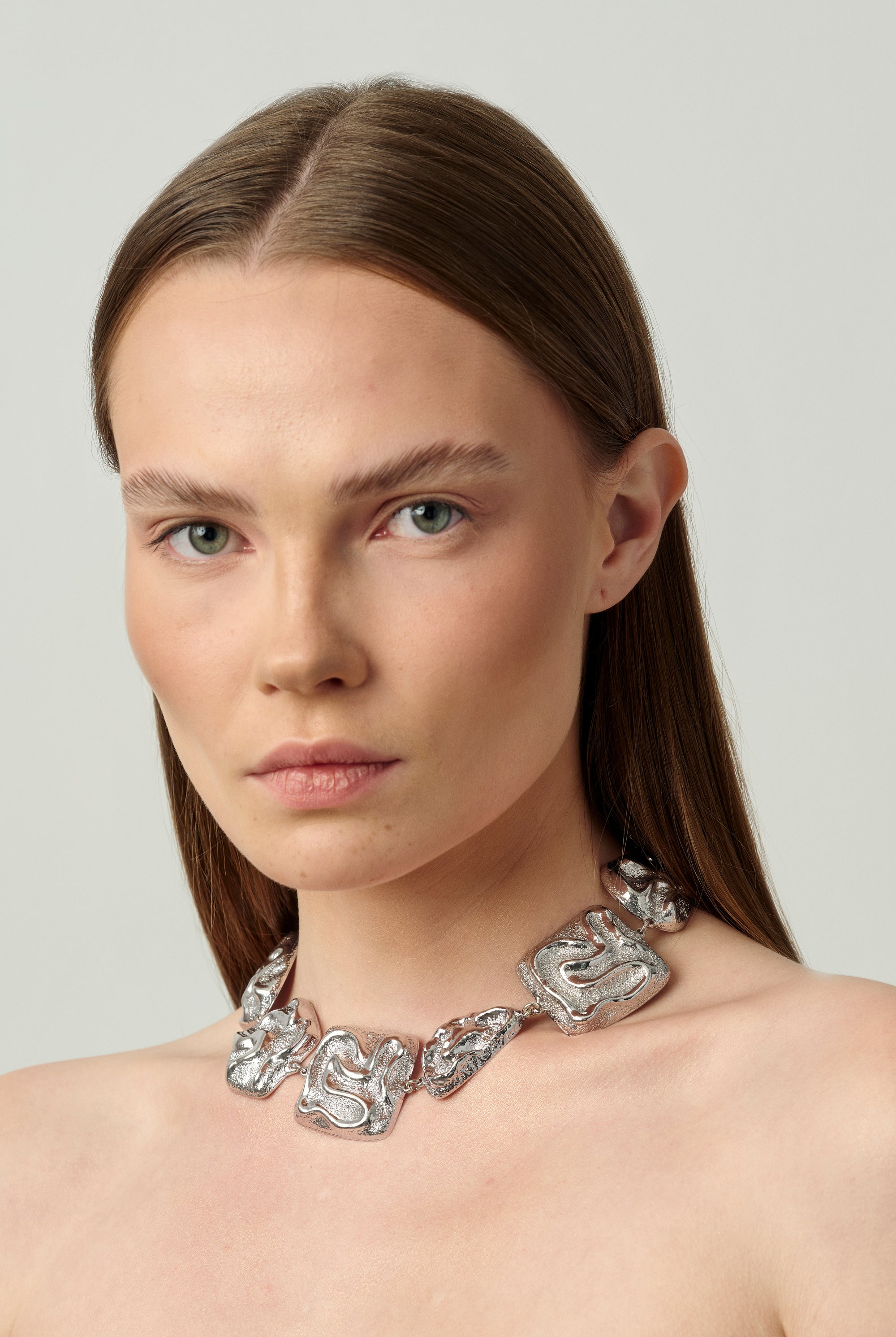 05 Gala Pulse Short Necklace Silver