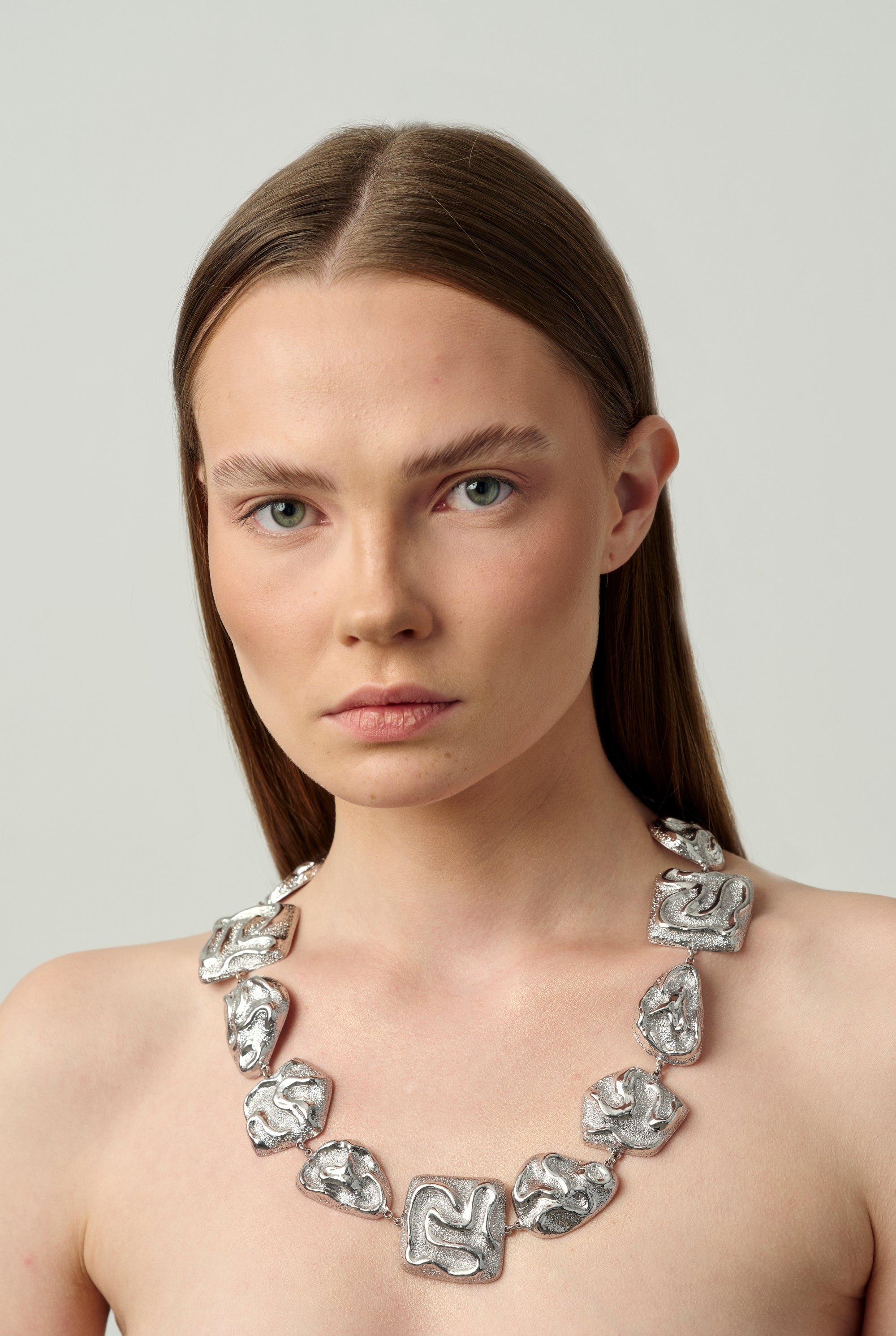 05 Gala Pulse Long Necklace Silver