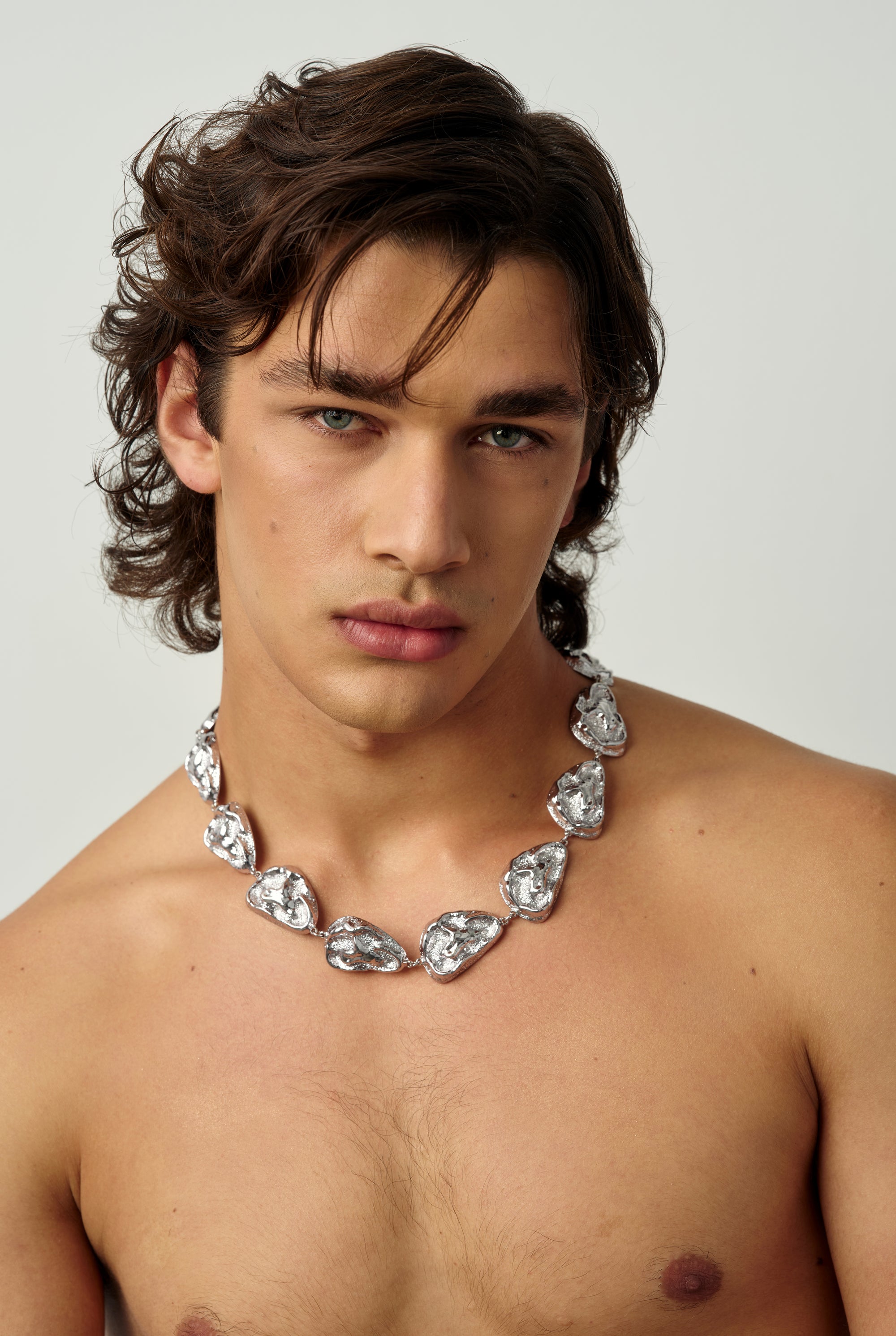 01 GALA TWIST SHORT NECKLACE SILVER MAN