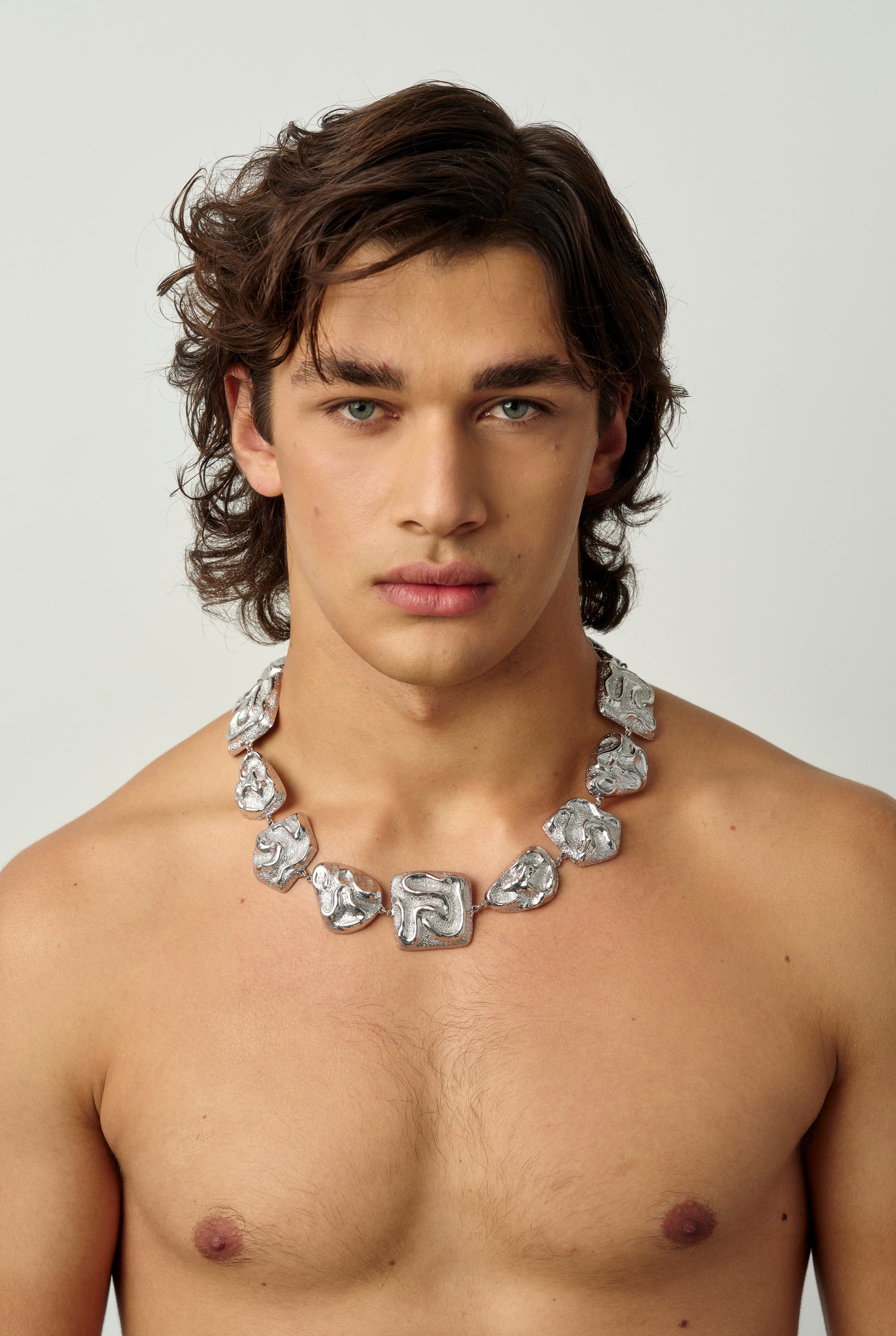 05 GALA PULSE SHORT NECKLACE SILVER MAN