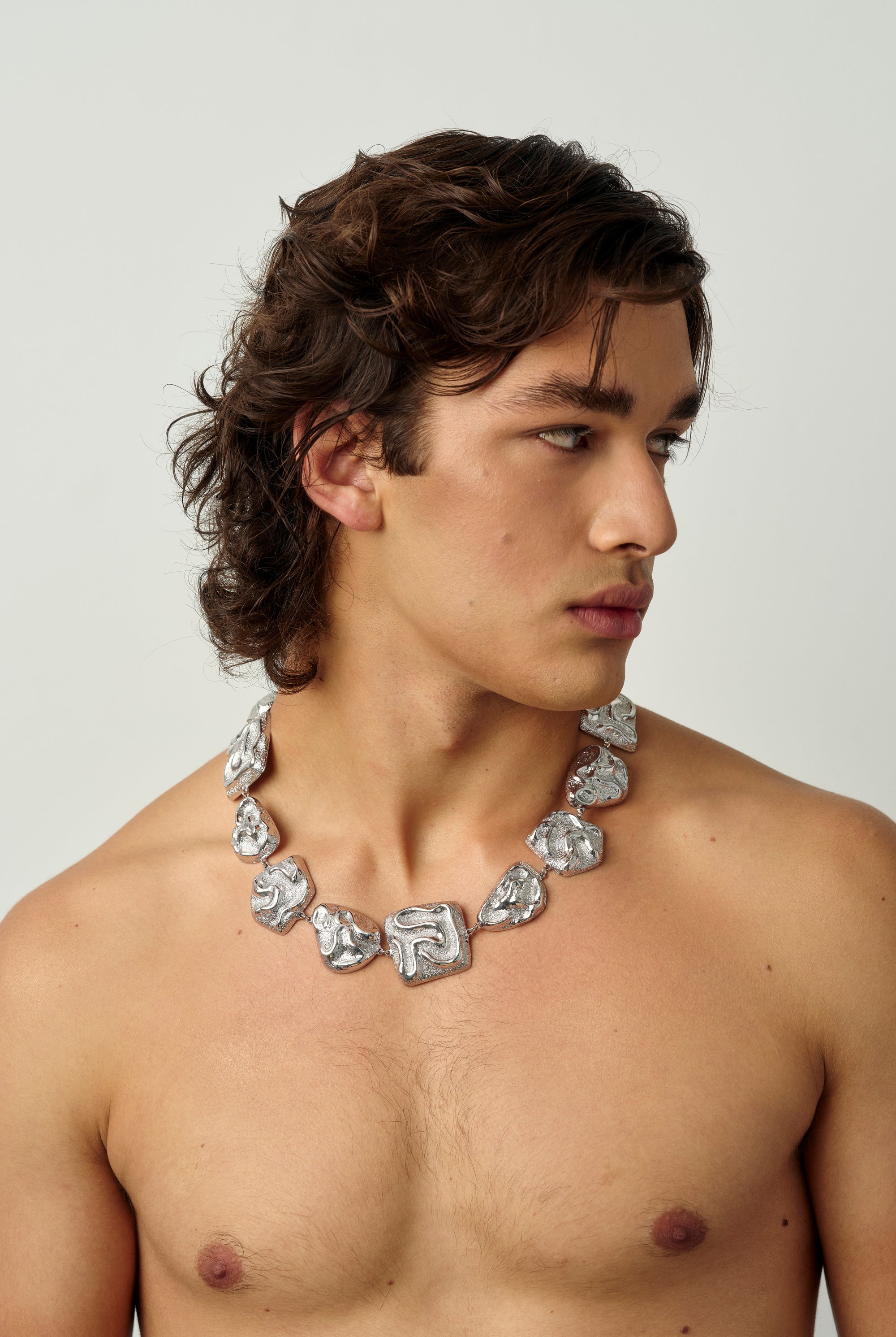 05 GALA PULSE SHORT NECKLACE SILVER MAN