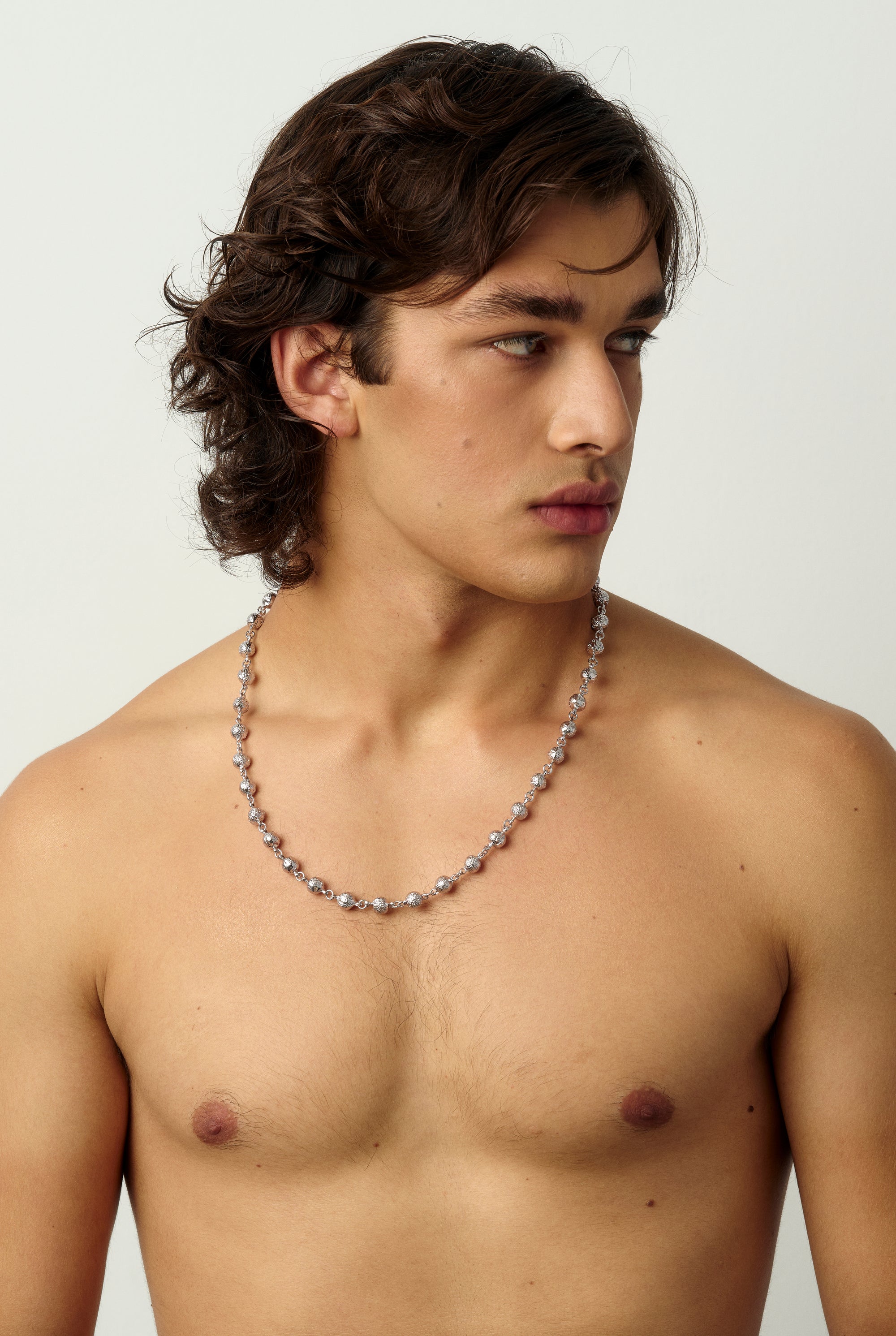 03 GALA FLOW LONG NECKLACE SILVER MAN