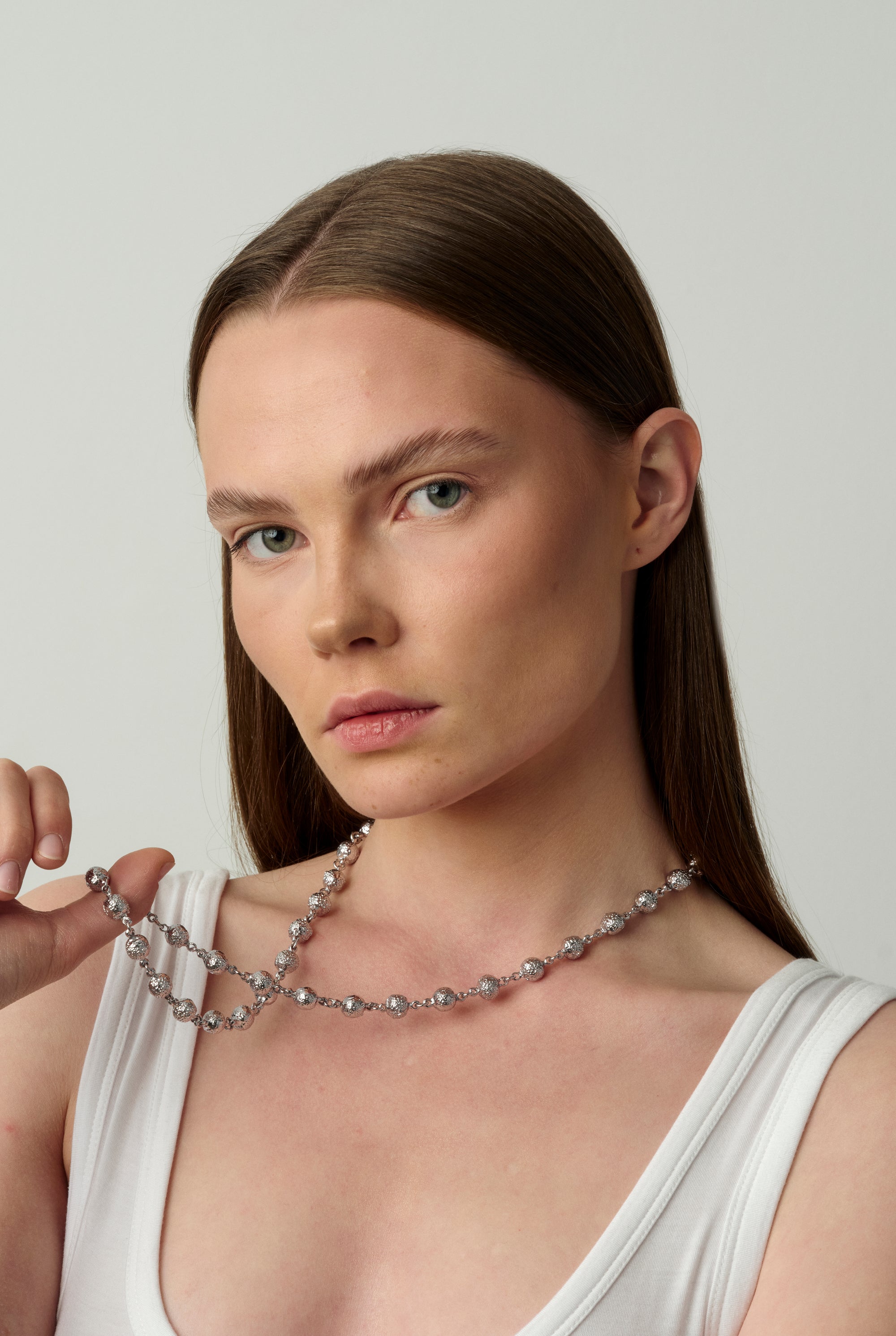 03 GALA FLOW LONG NECKLACE SILVER