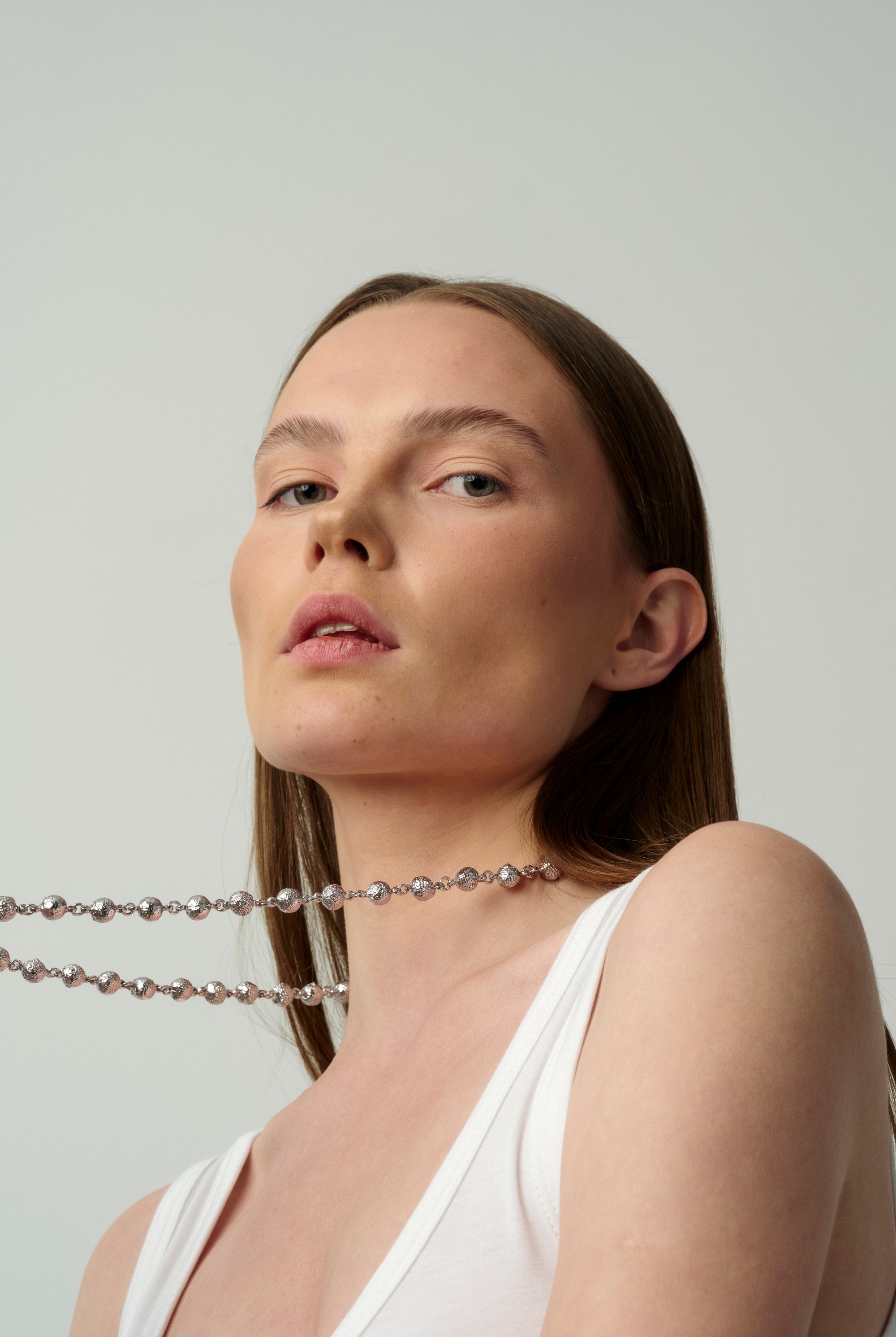 03 GALA FLOW LONG NECKLACE SILVER