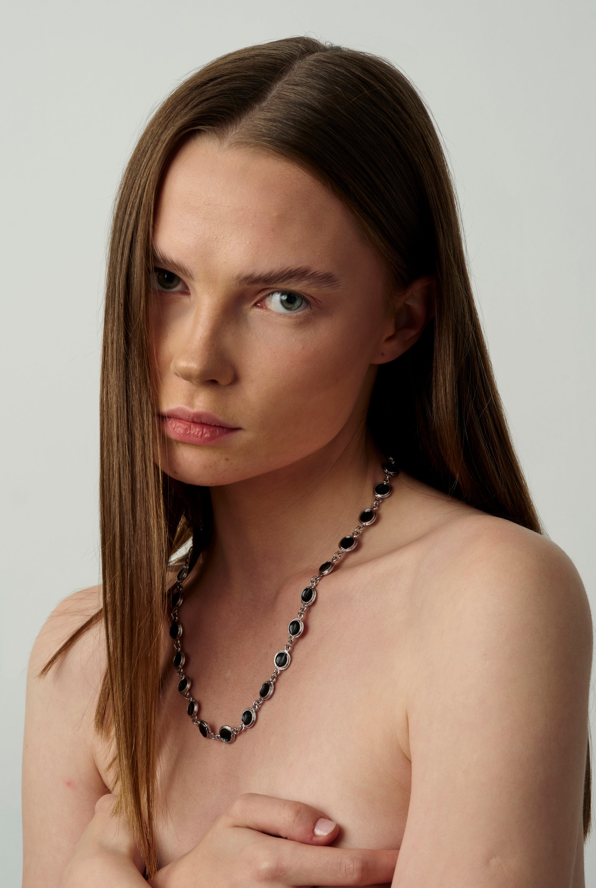 13 Dark Gala Long Necklace Silver