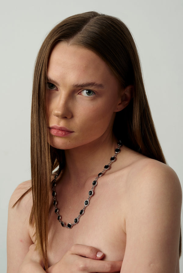 13 Dark Gala Long Necklace Silver