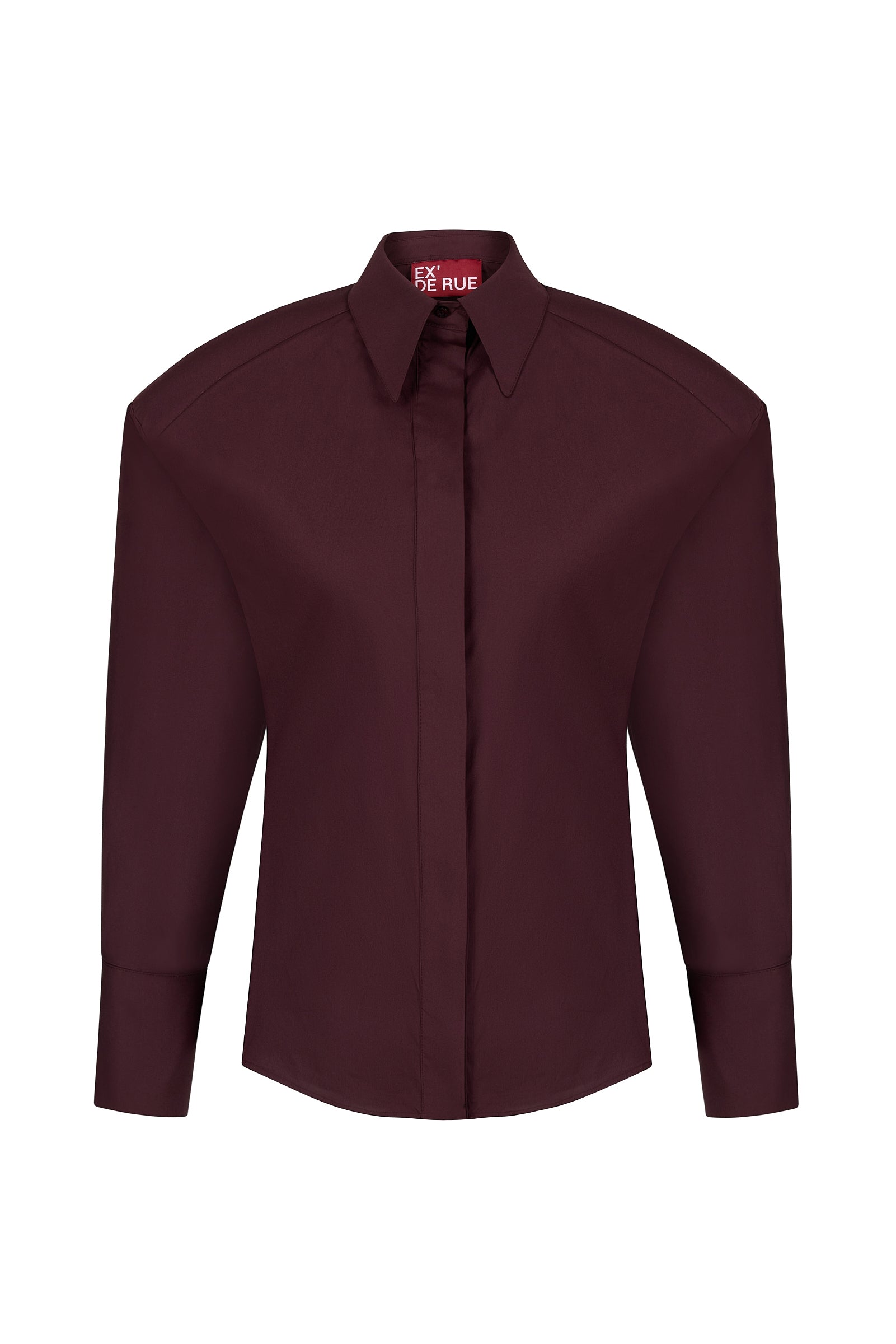 Padded Pleated Bordoeux Shirt