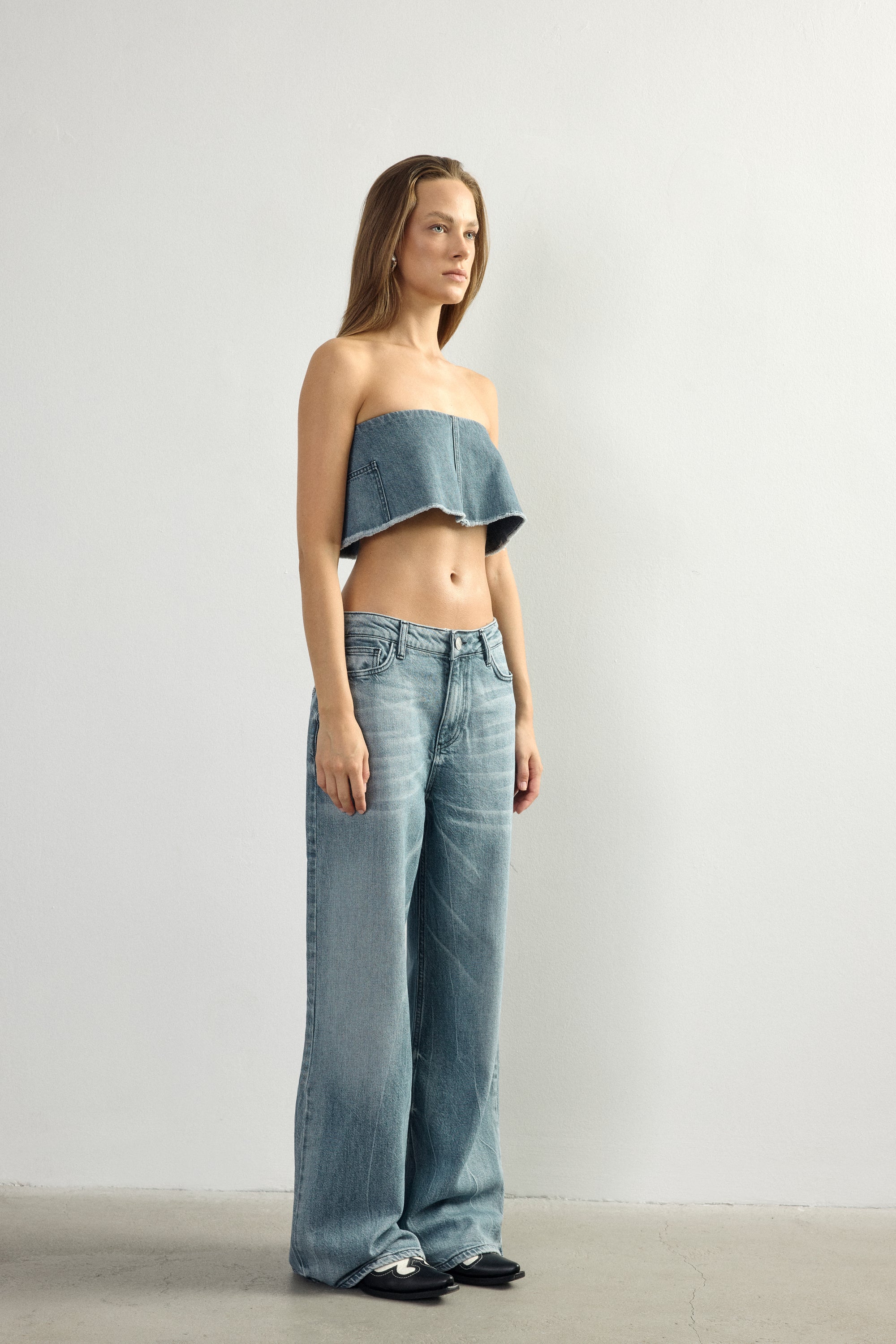 Blue Denim Crop