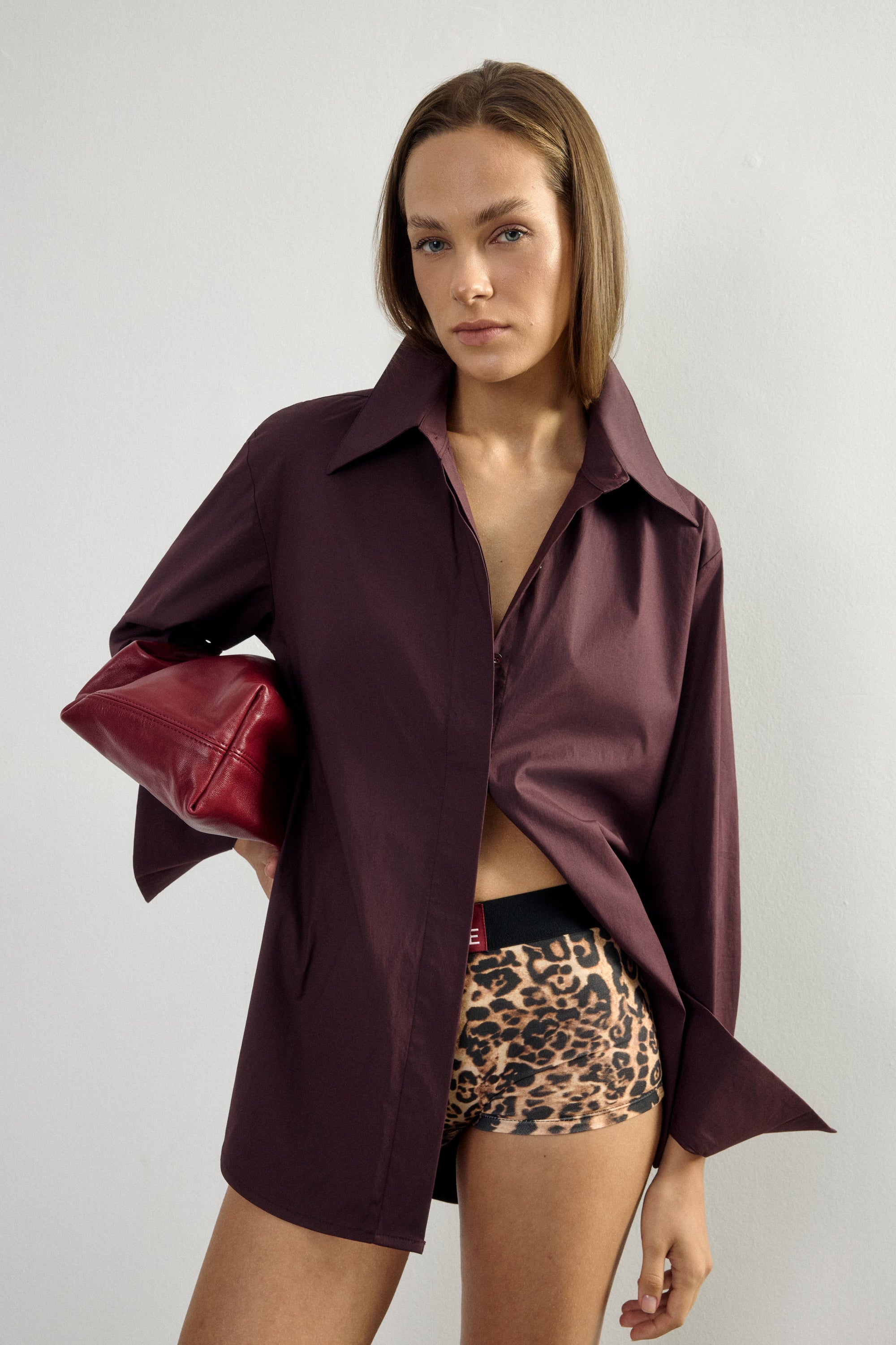 Oversize Bordeaux Shirt