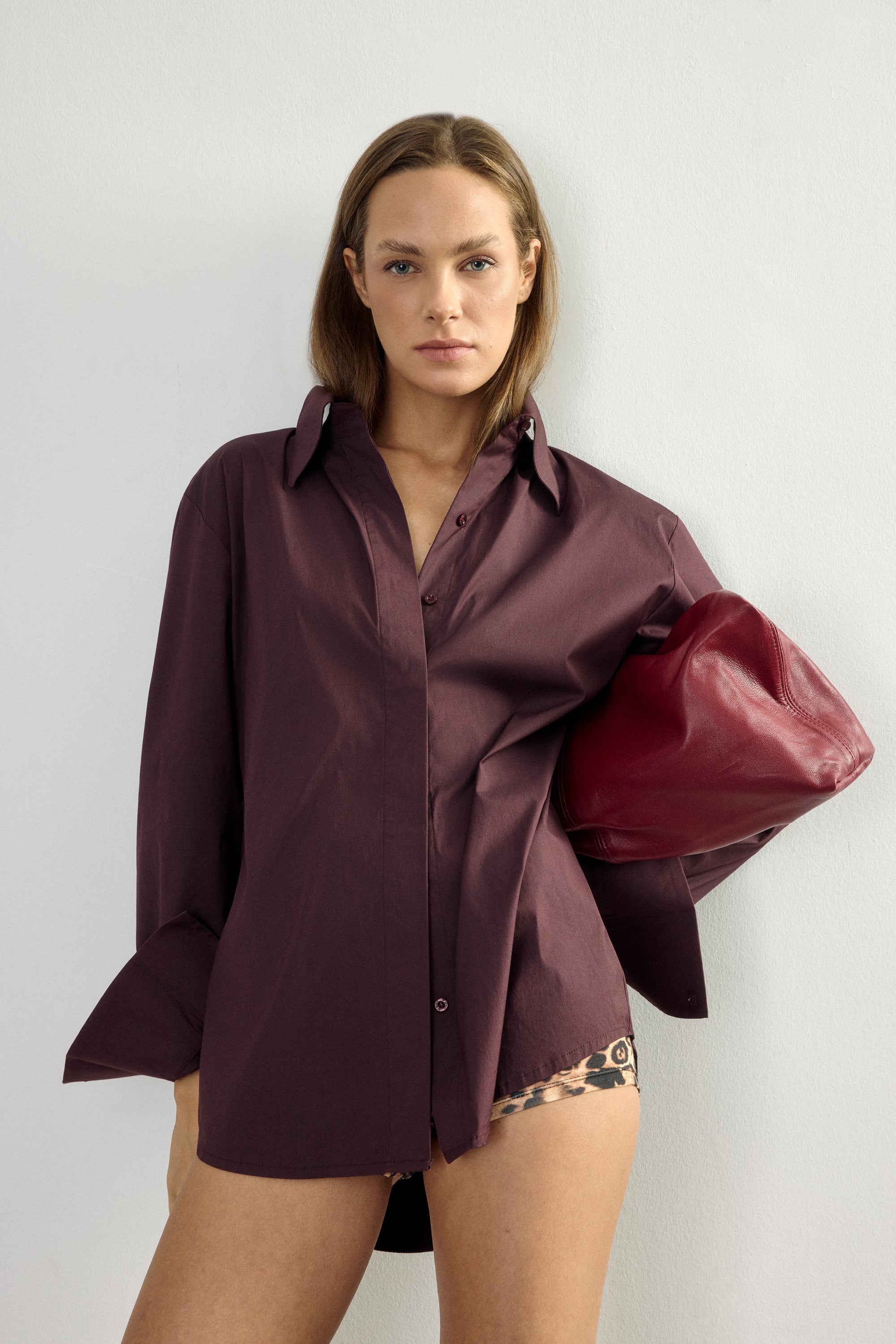 Oversize Bordeaux Shirt