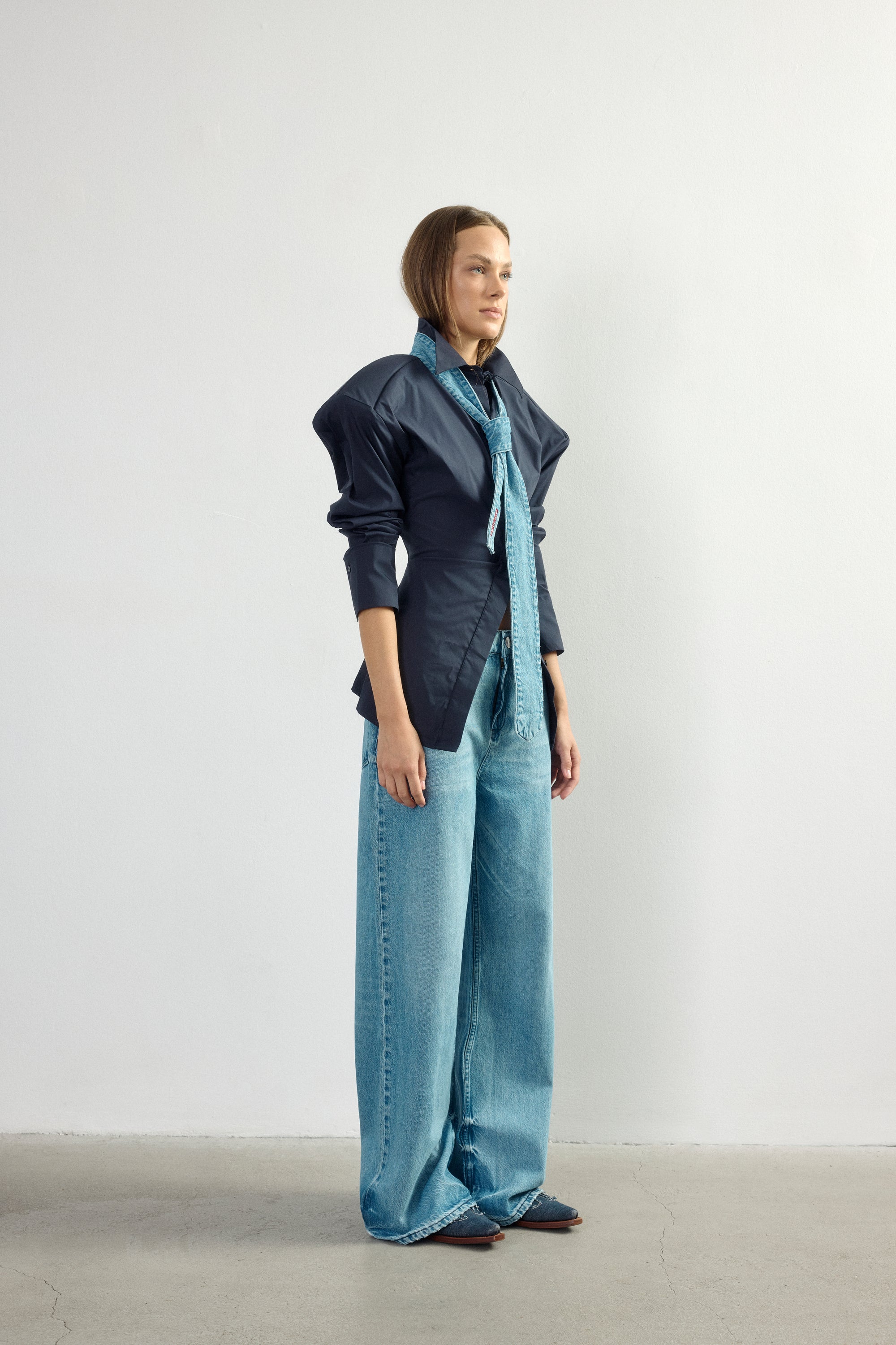 Padded Pleated Merlot Shirt