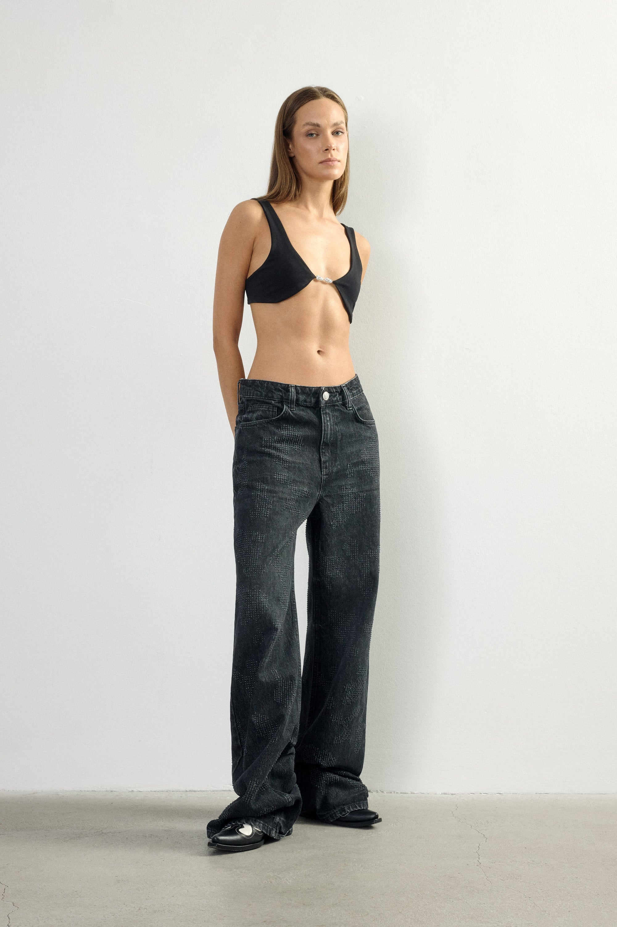 Fray Black Denim Jean I