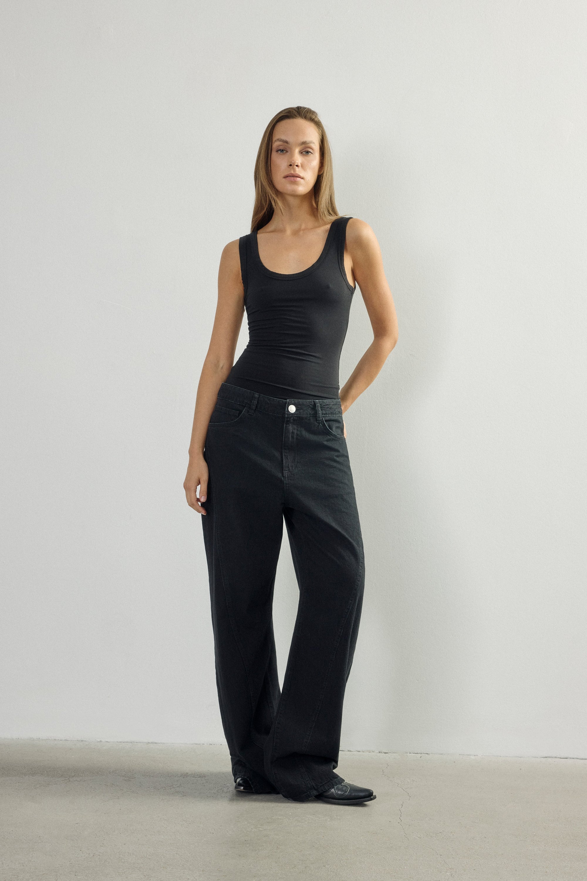 Black Denim Kimono Jean