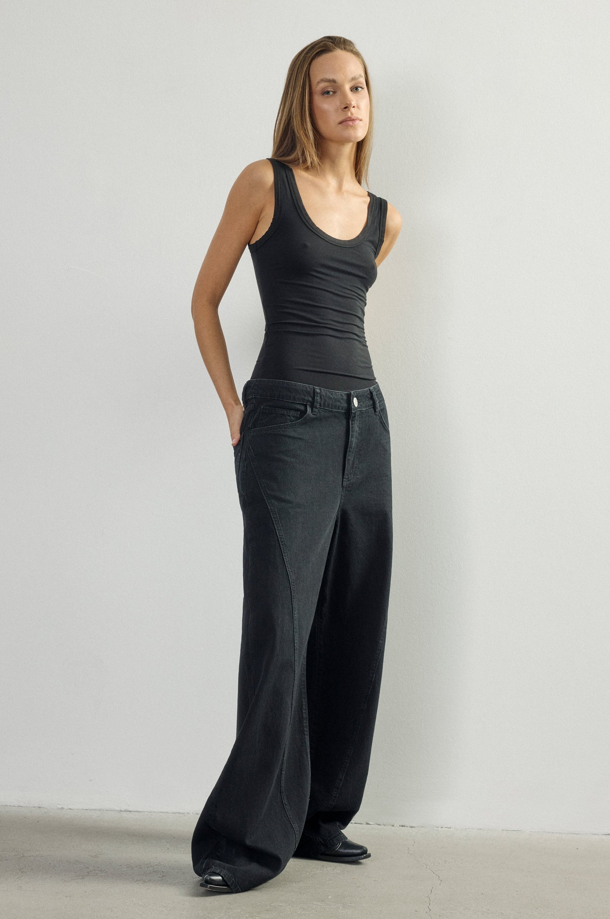 Black Denim Kimono Jean