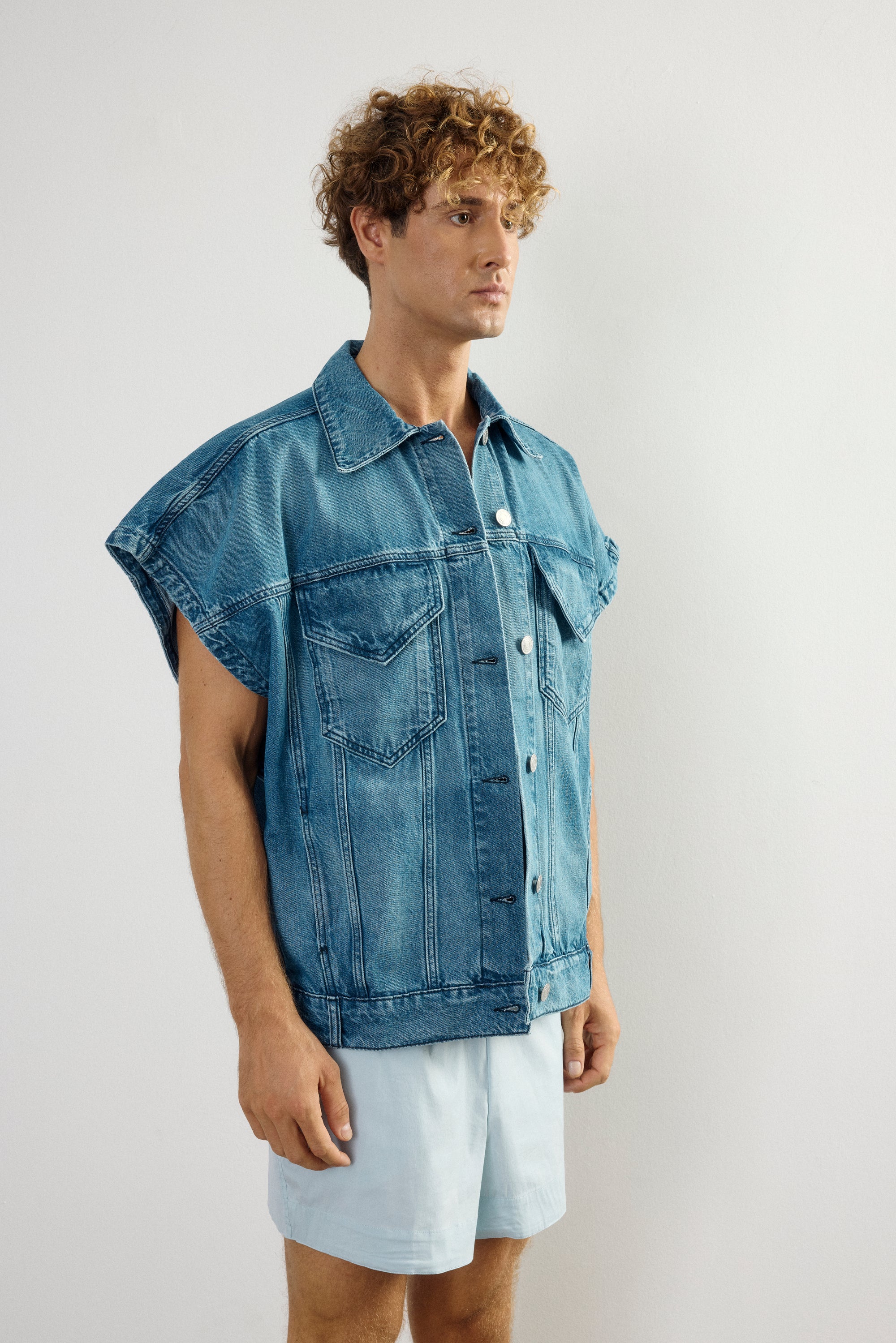 Blue Poplin Boxer