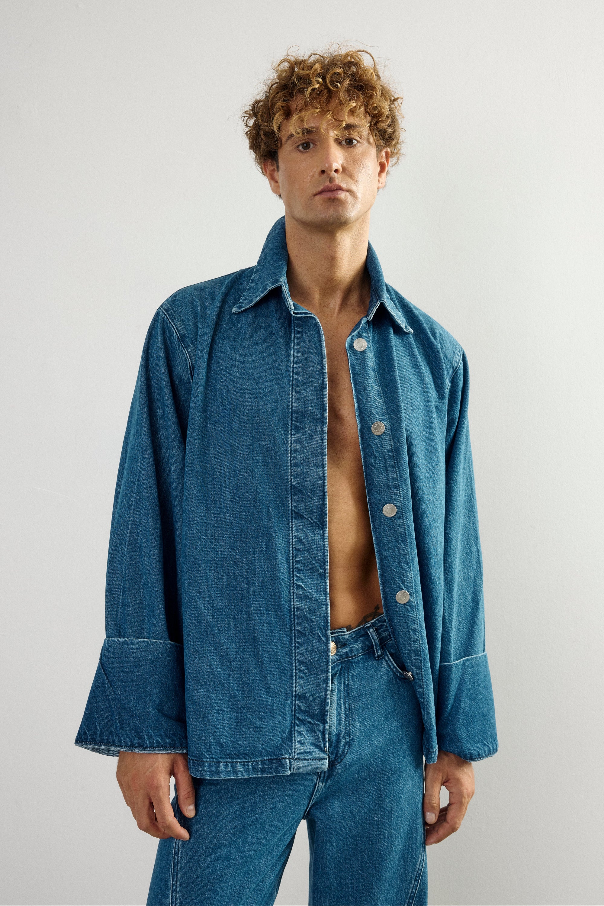 HAZE DENIM KIMONO SHIRT I