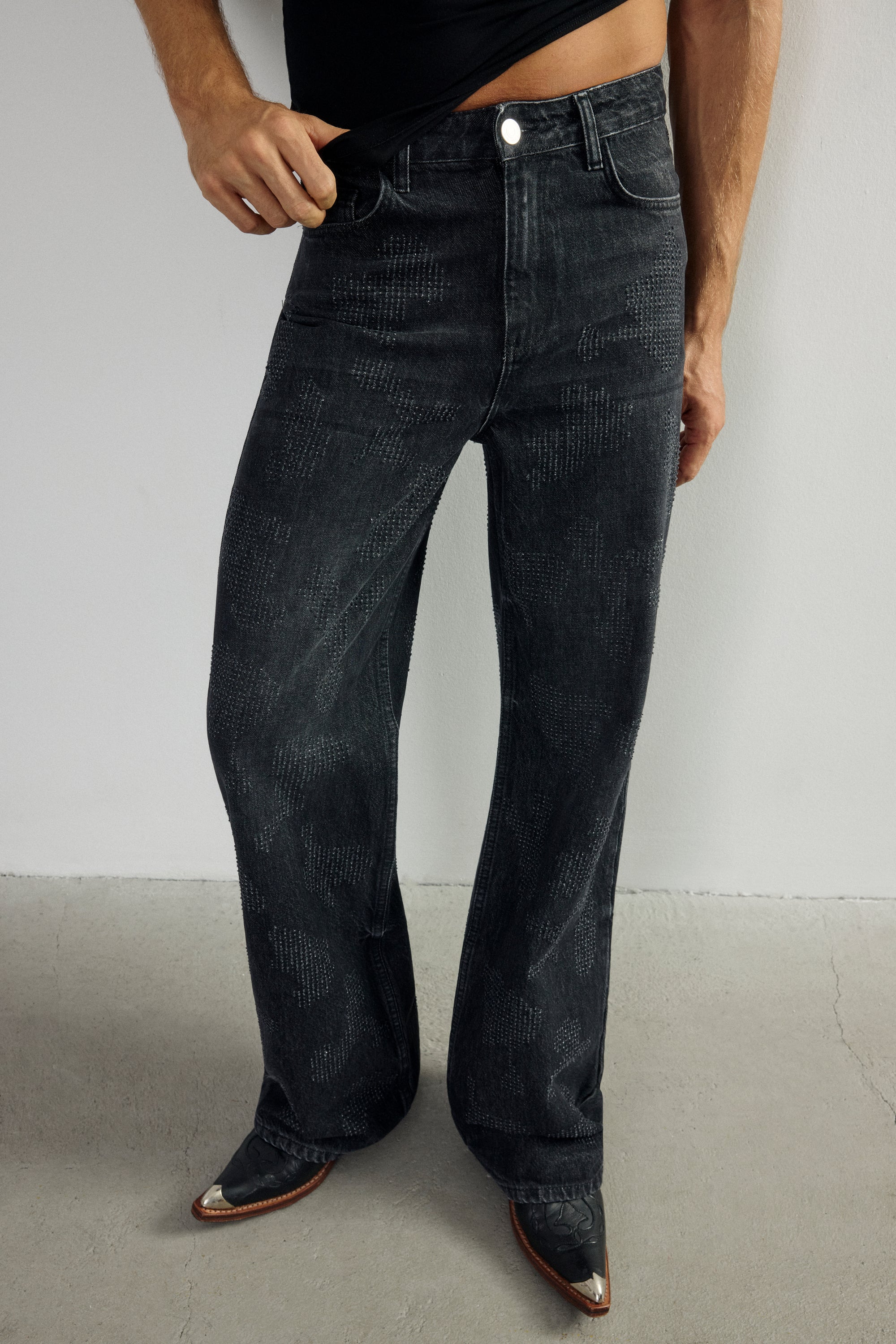 Fray Black Denim Jean I