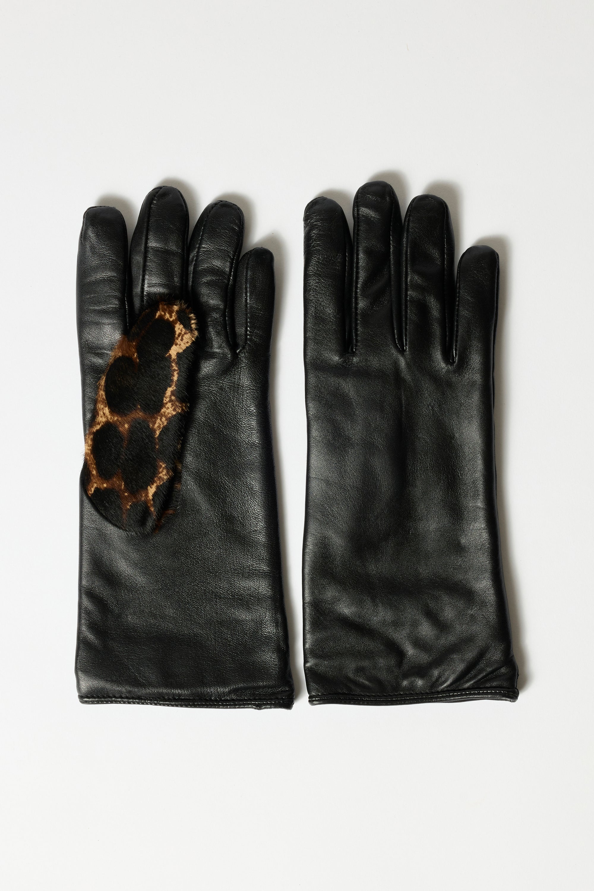 Leopar Siyah Deri Eldiven