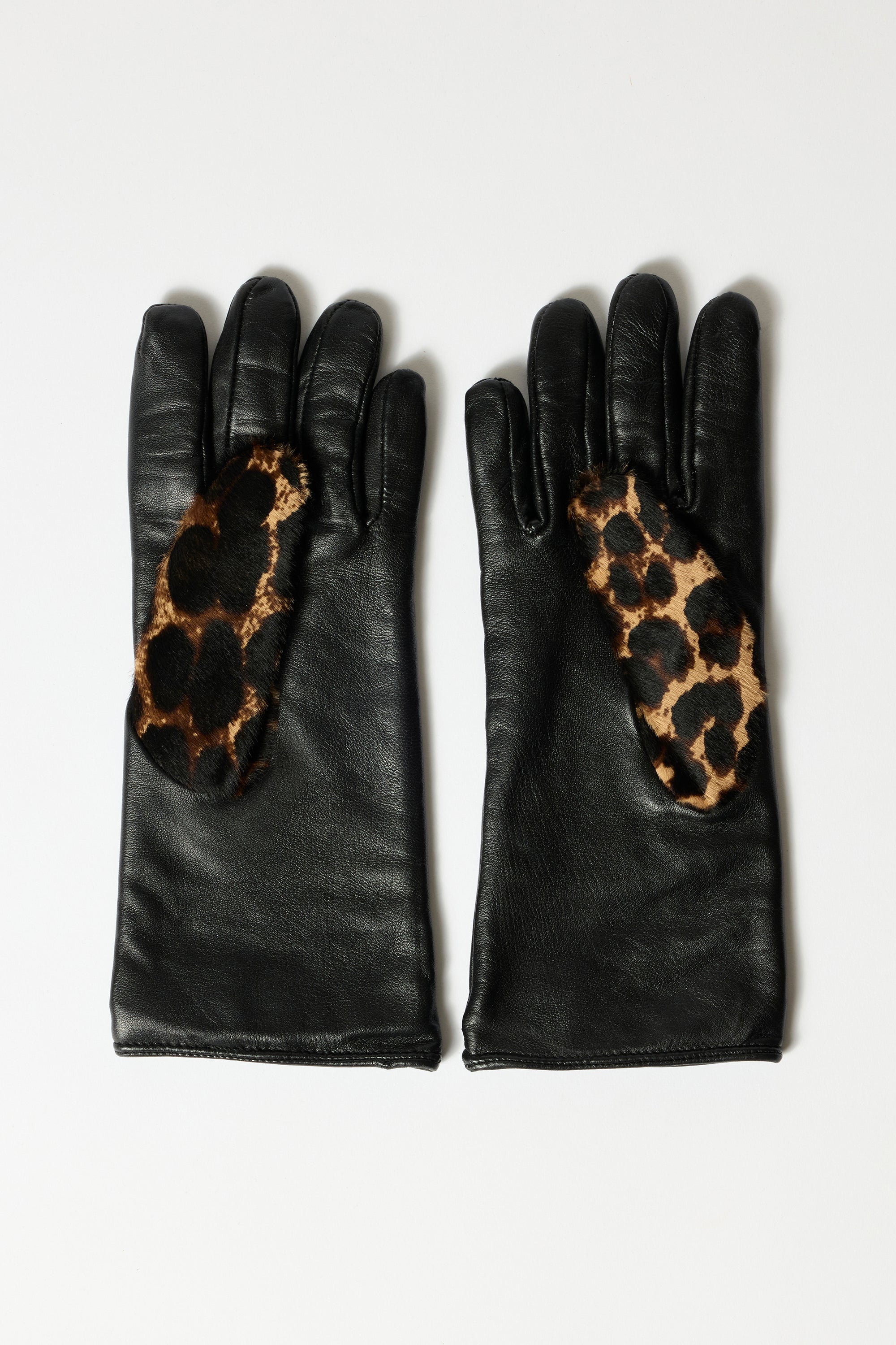 Leopar Siyah Deri Eldiven