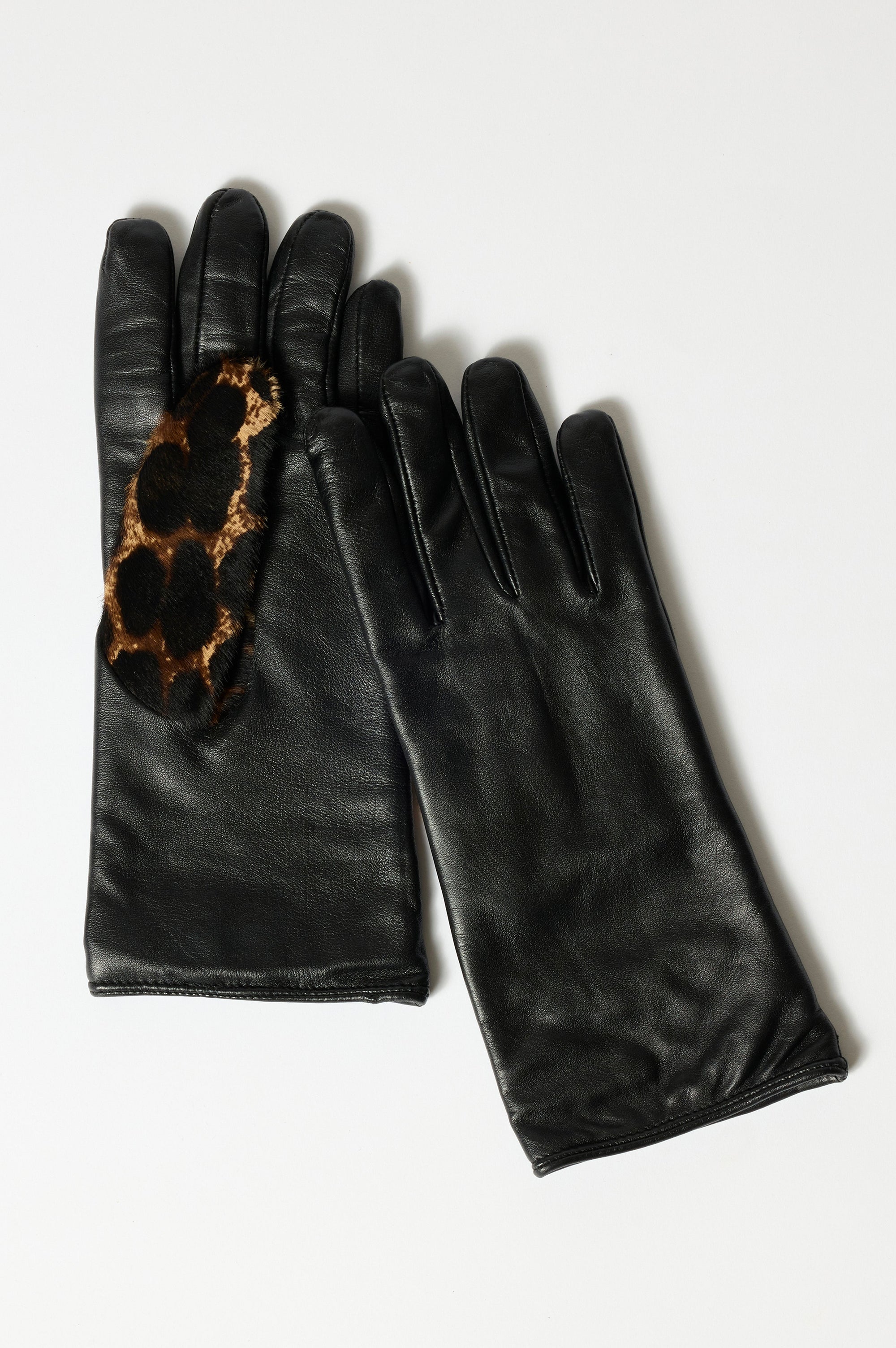 Leopar Siyah Deri Eldiven